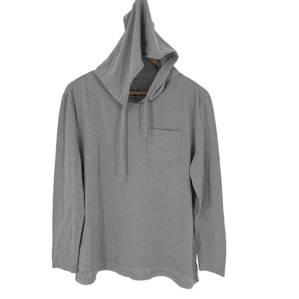 Curfew Womens Pullover Hoodie Long Sleeve Hooded Stretch Pocket Gray Size Medium